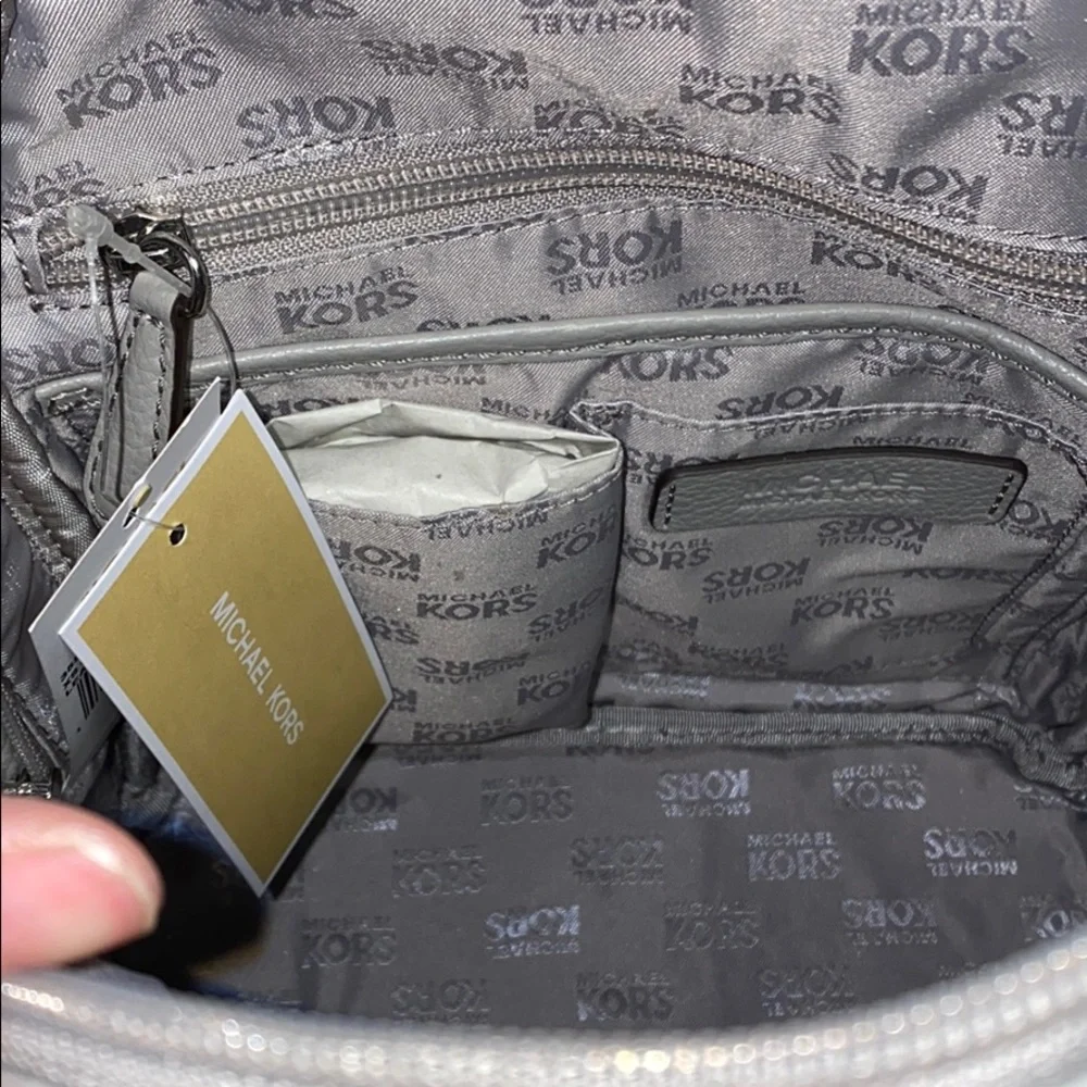 AUTH NWT MICHAEL KORS GROMMET BACKPACK PEARL GREY
